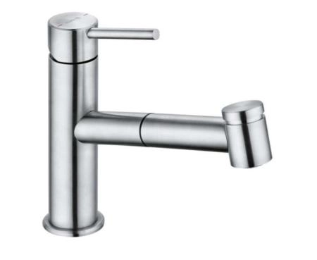 Смеситель Kludi Steel 44851F860 для кухни с выдвижным изливом, хром