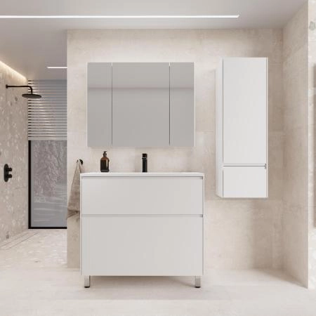 Тумба напольная Style Line ЛИМА 90 эмаль, под раковину LINE 90, 2 ящ., PLUS, белый матовый