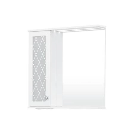 Зеркало-шкаф с LED подсветкой Volna Milena 70 левое белый глянец