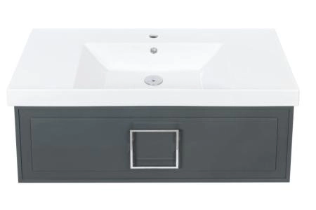 Тумба под раковину LA FENICE Cubo Grigio серый 100 FNC-01-CUB-G-100 серый матовый зелёный матовый