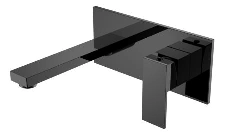 Смеситель для умывальника Boheme из стены Qubic Shine Gun Metal 475-SGM