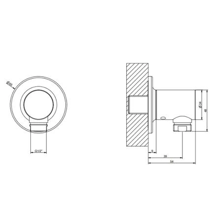 Gessi Inciso Вывод воды на 1/2". цвет: золото