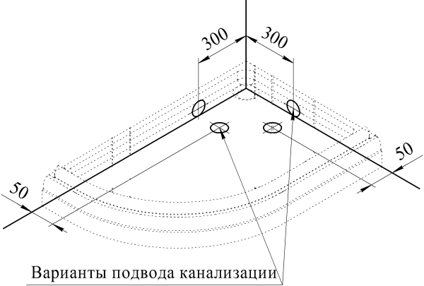 Поддон к душевому углу Radomir Соул 3 120x80 (левое исполнение, поддон на раме-подставке с устройством слива)