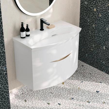 Раковина Kerama Marazzi RIVA РИВА RV.wb.80 мебельная с крепежом 80, белая глянцевая