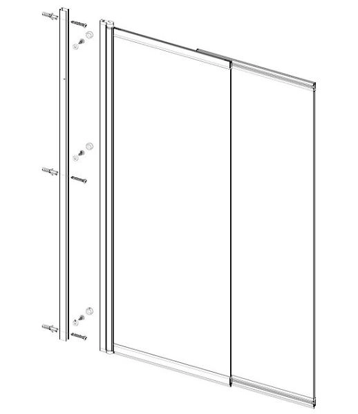 Душевая шторка Vincea VSB-6E900CL-L, 900*1400, хром, стекло прозрачное, левая