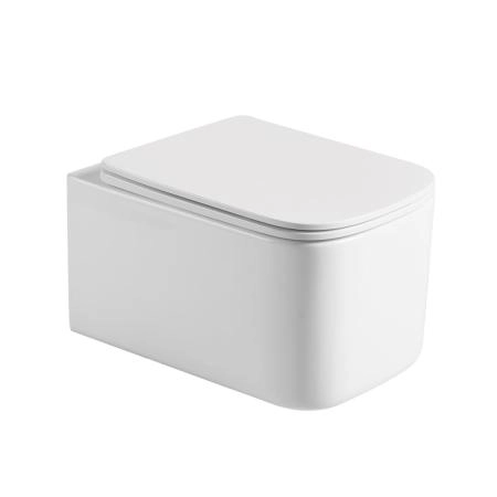 унитаз подвесной Boheme Mane Белый глянец c крышкой 970-SET-W