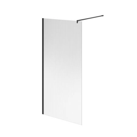 Душевая перегородка Kerama Marazzi CRISTALLO КРИСТАЛЛО CT.100.WI.BLK.M с рифленым стеклом, 100х210, матовый черный