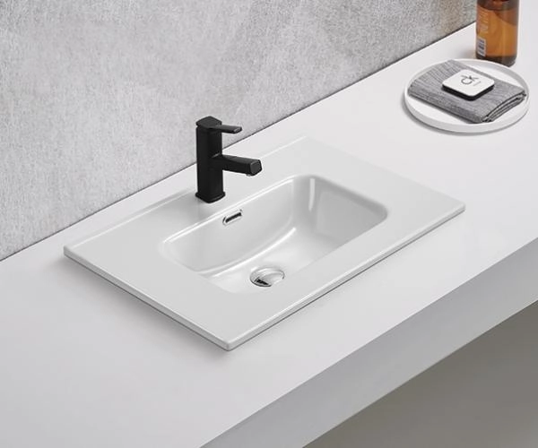 Раковина Gid 9070s 71x47 встраиваемая сверху белая