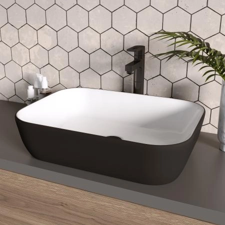 Раковина Grossman GR-4041BW (460*320*140) черно-белая