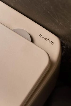 Flow подвесной унитаз Boheme LATTE SOFT с крышкой, функция Торнадо 969-SET-D