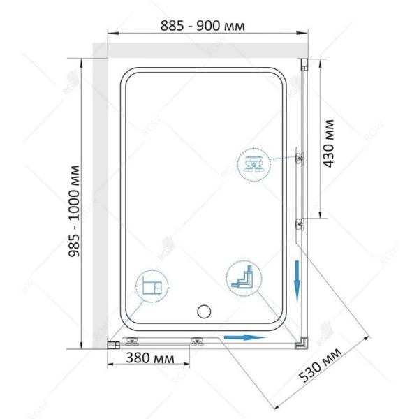 Душевой уголок RGW Classic CL-44B 90x100 стекло прозрачное/профиль черный 32094490-14
