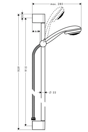 Душевой гарнитур Hansgrohe Crometta 27766000 90 см, цвет хром