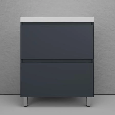 Тумба напольная Style Line Манхэттен 70 ЭМАЛЬ под ASTI 70 2 ящика PLUS графит