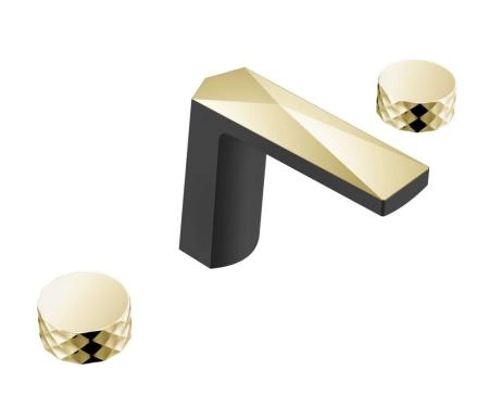 Смеситель врезной на 3отв. Boheme VENTURO черный-золото, ручка DIAMOND 150-BG-DIAMOND