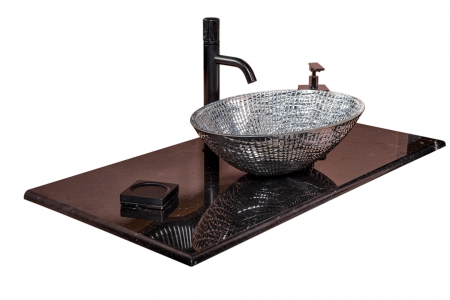 Столешница Boheme мрамор101см Nero Marquina для раковин хрусталь, LV204 857-101-NM