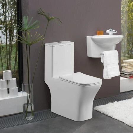 Унитаз моноблок Azario Lodi 665x350x750 напольный сиденье дюропласт микролифт (AZ-8617)