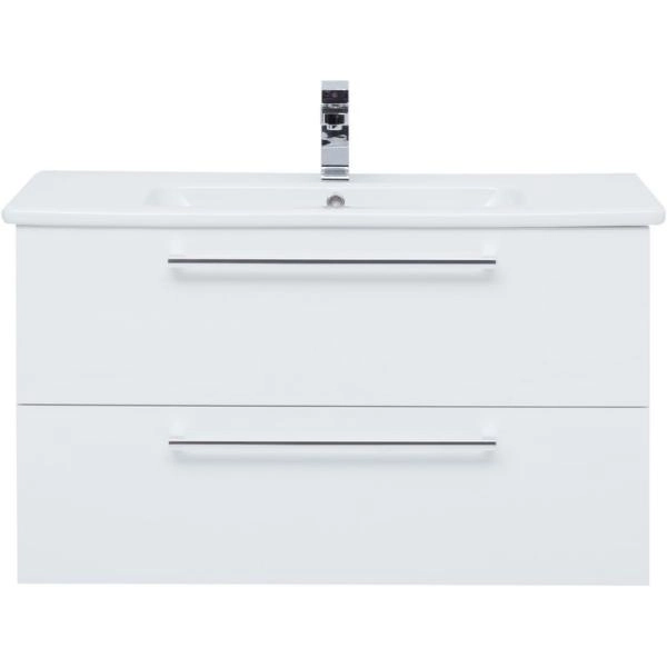 Тумба Dreja GIO 100 см под умывальник белый глянец, подвесная