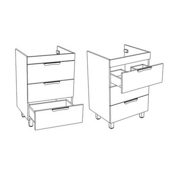 Тумба под раковину Corozo Алиот 120, 3 ящ. напольная