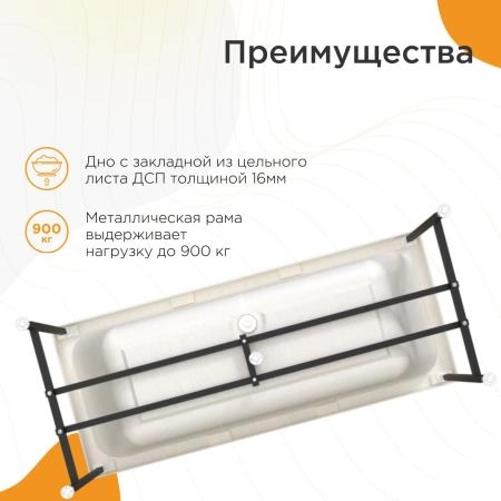 Ванна акриловая "ПАТРИСИЯ 175х75", рама-подставка, фронтальная панель, слив-перелив автомат с сеточкой (бронза, с сифоном)