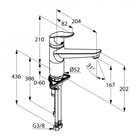Смеситель Kludi Objekta 325750575 для кухни, для безнапорных вод-телей