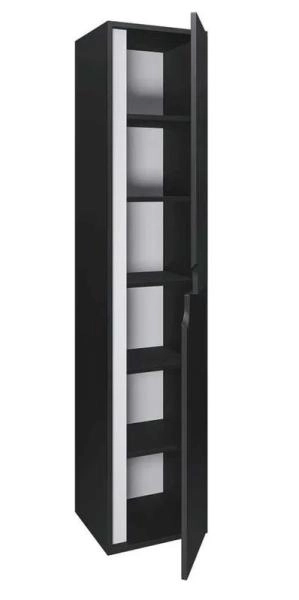 Шкаф-пенал для ванной Uperwood Modul, подвесной, с дверцами, матовый, черный