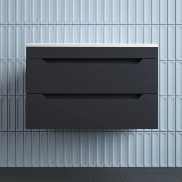 Тумба подвесная Style Line Остин под раковину Фортуна 80 2 ящ графит эмаль PLUS