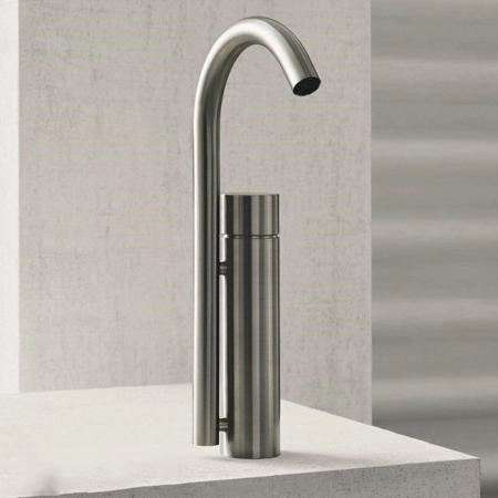 Fantini AA/27 Смеситель для раковины на 1 отв, без донного клапана, цвет: Матовая натуральная сталь