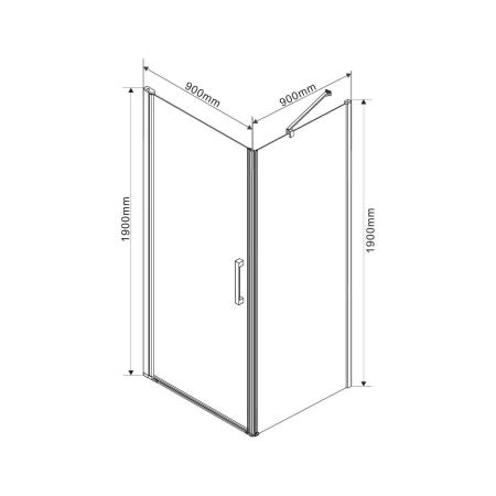 Душевой уголок Vincea Orta VSR-1O9090CH-L, 900*900, хром, стекло шиншилла, левый