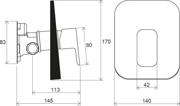Смеситель для душа Ravak 10° Free TD F 066.00 X070137 встроенный