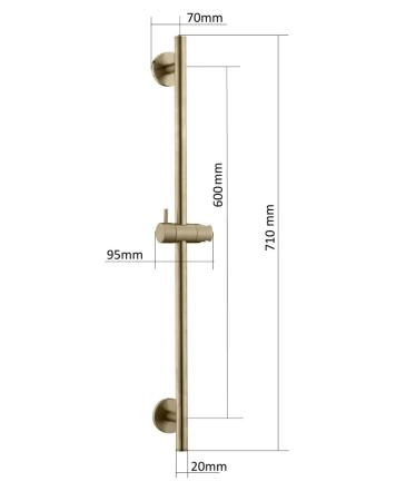 Душевая штанга Boheme Uno BRUSHED BRONZE 420-BRB