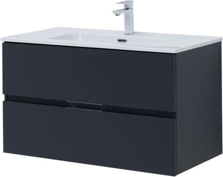 Тумба под раковину Aquanet Алвита New 90 2 ящика, антрацит