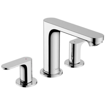 Смеситель Hansgrohe 72530000 Rebris S для раковины 107 мм, на 3 отв., Кер. 90°, со слив. Гарн хром