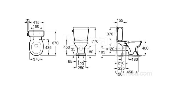 Унитаз (чаша) Roca Carmen напольная rimless 3420A7000