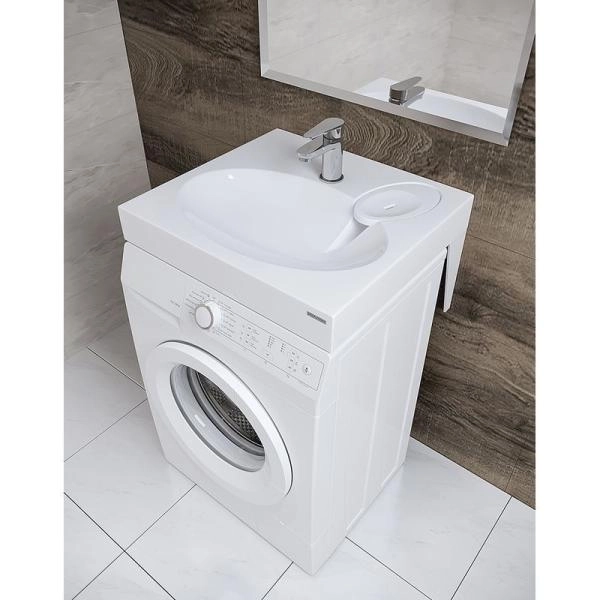 Раковина над стиральной машиной Paulmark MOND 720431, белая, 60х55, с комплектом