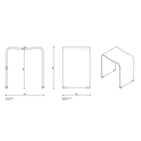 Decor Walther DW 80 Табурет 40x30x46см, акрил, напольный, цвет: белый
