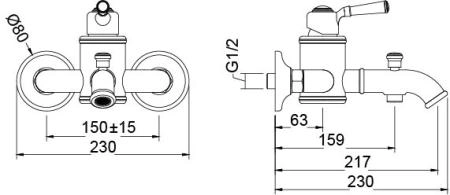Смеситель для ванны с душем Timo Arisa 5314/03Y черный