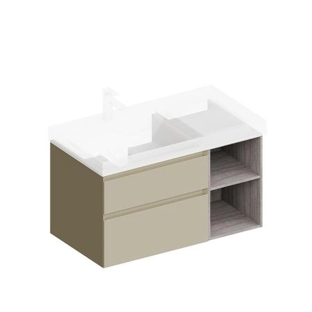 Kerama Marazzi Cubo Тумба подвесная 90см, левая, цвет: лимо матовая