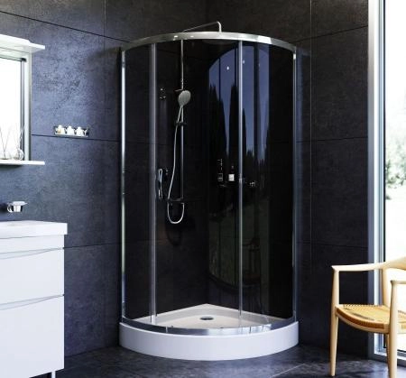 Душевой уголок 90x90 см, без поддона AM.PM Like W83G-315-090CG стекло тонированное, профиль глянцевый хром