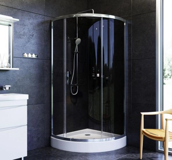 Душевой уголок 90x90 см, без поддона AM.PM Like W83G-315-090CG стекло тонированное, профиль глянцевый хром