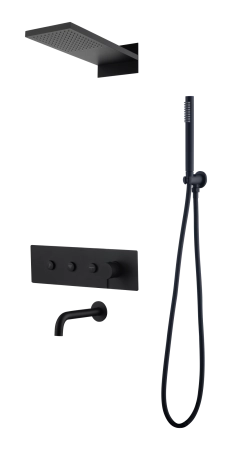 Душевая система с изливом Boheme Fusion Black 130-2-B