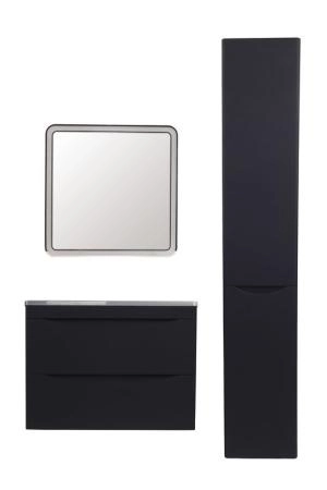 Тумба подвесная Style Line Бергамо мини 70 (2 ящ.) Люкс антискрейтч черный, PLUS