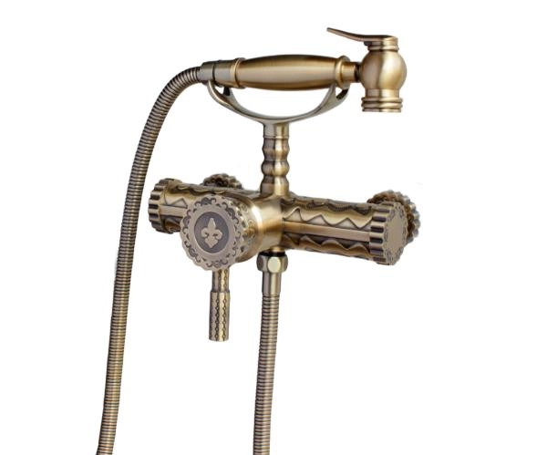 Гигиенический душ настенный со смесителем ВИНДЗОР 10128 бронза