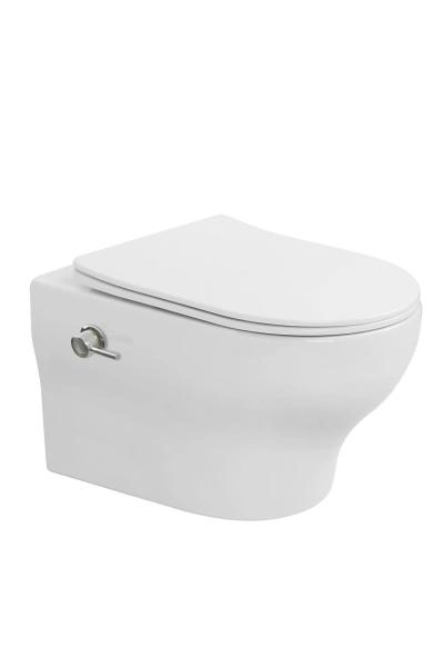 унитаз подвесной Boheme с функцией биде FIORE Белый глянец c крышкой, функция Торнадо 978-SET-2-W