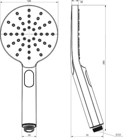 Душевая насадка Ravak X07P233 3-х режимная 120 мм