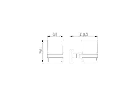 Стакан для зубных щеток с держателем WONZON & WOGHAND POLO, Хром (WW-8921)