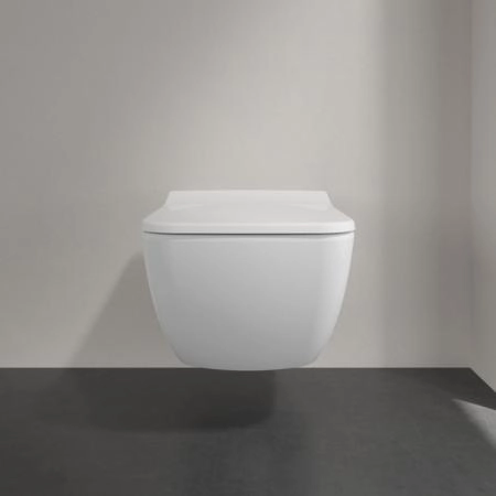 Villeroy&Boch Venticello Унитаз подвесной 375*560*330, безободковый, в комплекте сиденье SlimSeat с микролифтом, цвет альпийский белый