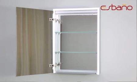 Зеркальный шкаф ESBANO ES-5005 LED подсветка сенсор, с розеткой 500x700X150