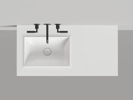 Раковина Salini ONDA EDGE SQUARE S-Stone матовая 200x70 14022061MN столешница без отв.смесителя