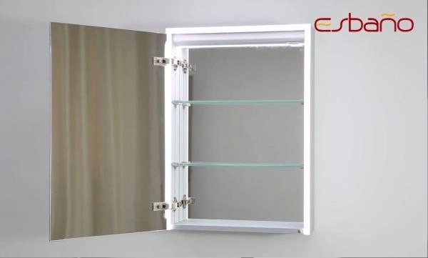 Зеркальный шкаф ESBANO ES-5005 LED подсветка сенсор, с розеткой 500x700X150