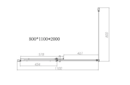 Душевой уголок Vincea Dice VSR-4D8011CL, 1100*800, хром, стекло прозрачное